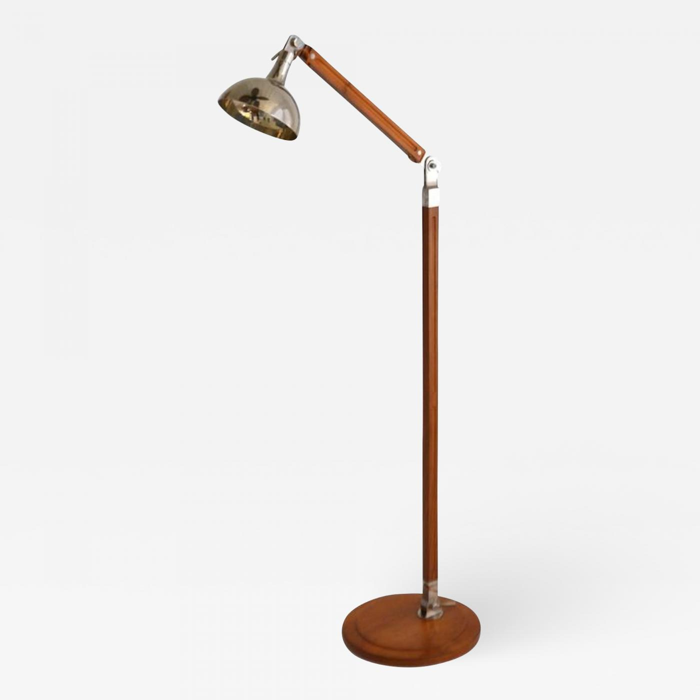 David Linley Postmodern Wood And Nickel Articulated Floor Lamp intended for dimensions 1400 X 1400
