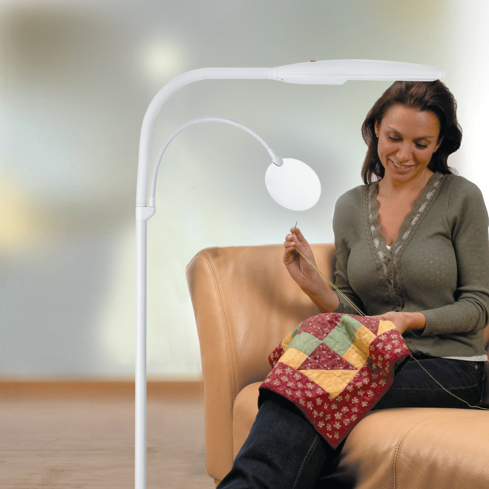 Daylight Swan Floor Lamp With 175x Magnifier with size 1000 X 1000