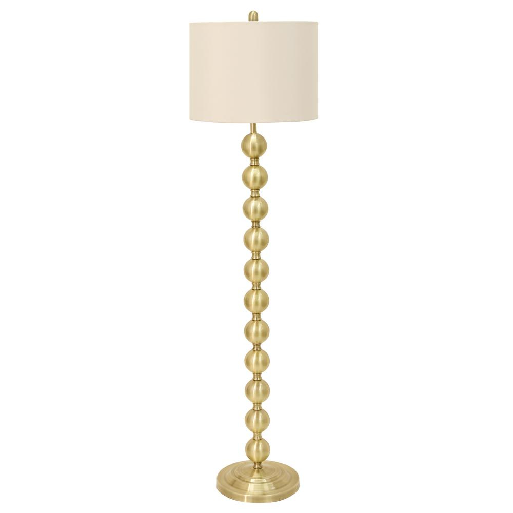 Decor Therapy 5875 In Stacked Ball Brass Floor Lamp With Shade with regard to measurements 1000 X 1000