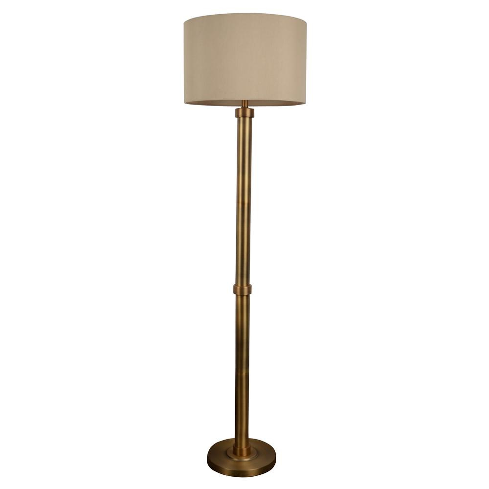 Decor Therapy Blythe 615 In Brass Floor Lamp With Faux Silk Shade with regard to size 1000 X 1000