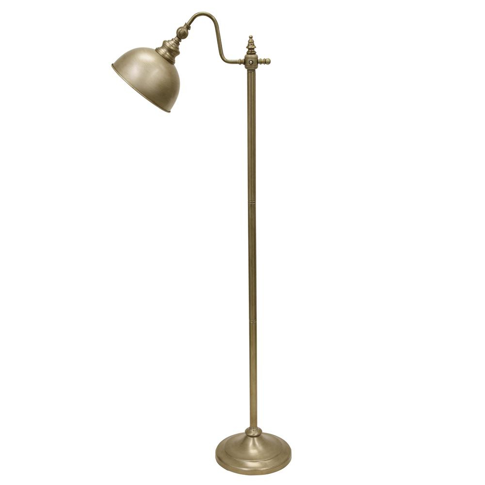 Decor Therapy Chloe Pharmacy 56 In Antique Silver Floor Lamp With Metal Shade for proportions 1000 X 1000