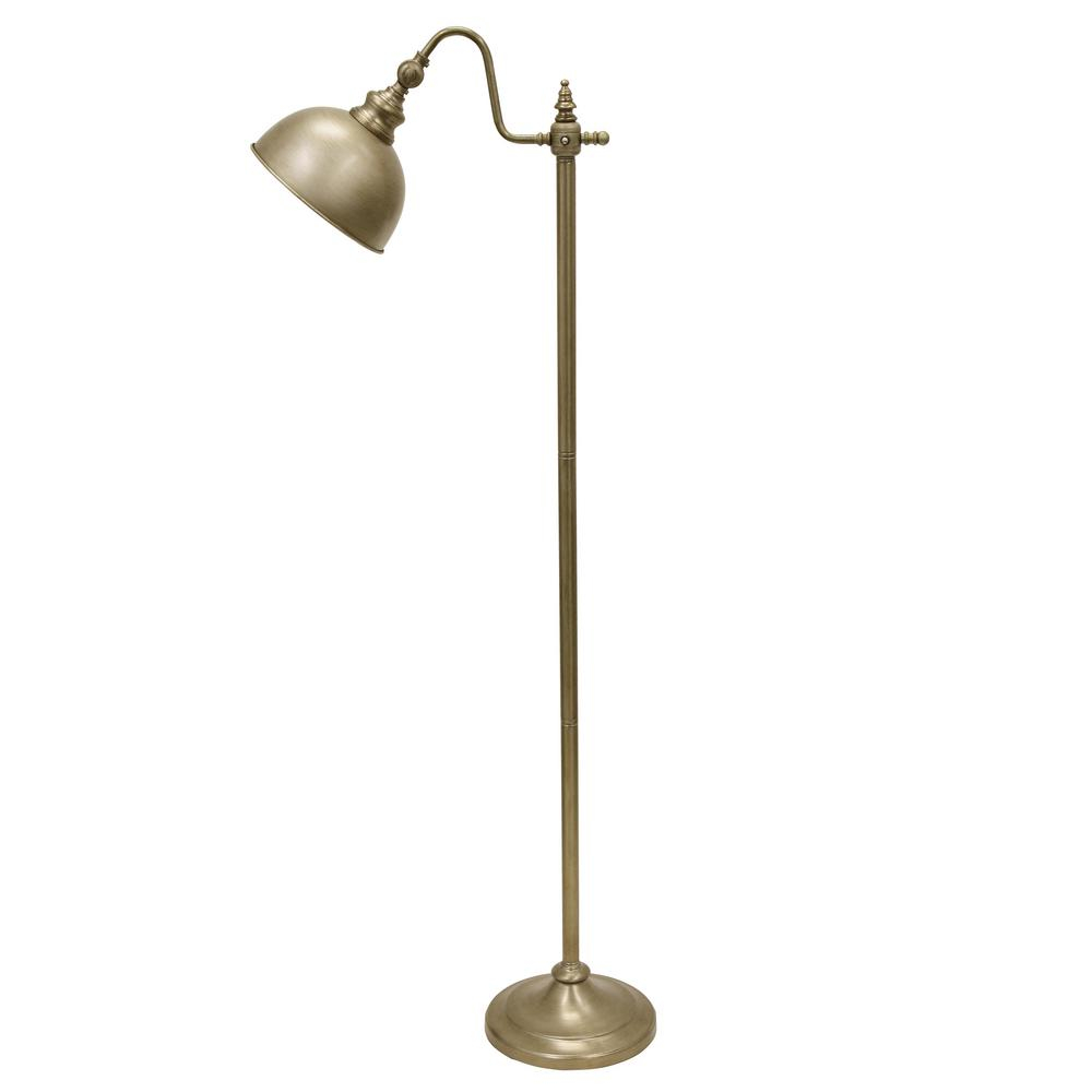 Decor Therapy Chloe Pharmacy 56 In Antique Silver Floor Lamp With Metal Shade inside dimensions 1000 X 1000