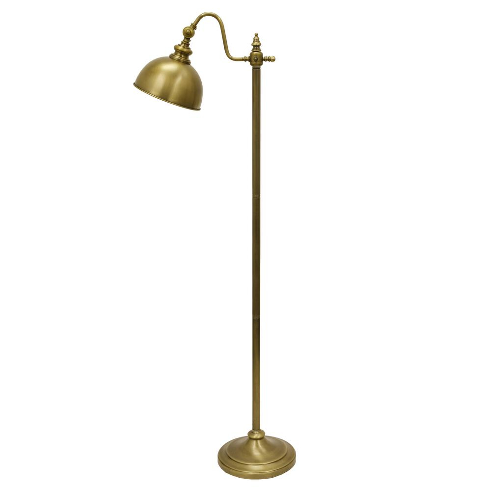 Decor Therapy Chloe Pharmacy 56 In Brass Floor Lamp With Metal Shade within proportions 1000 X 1000