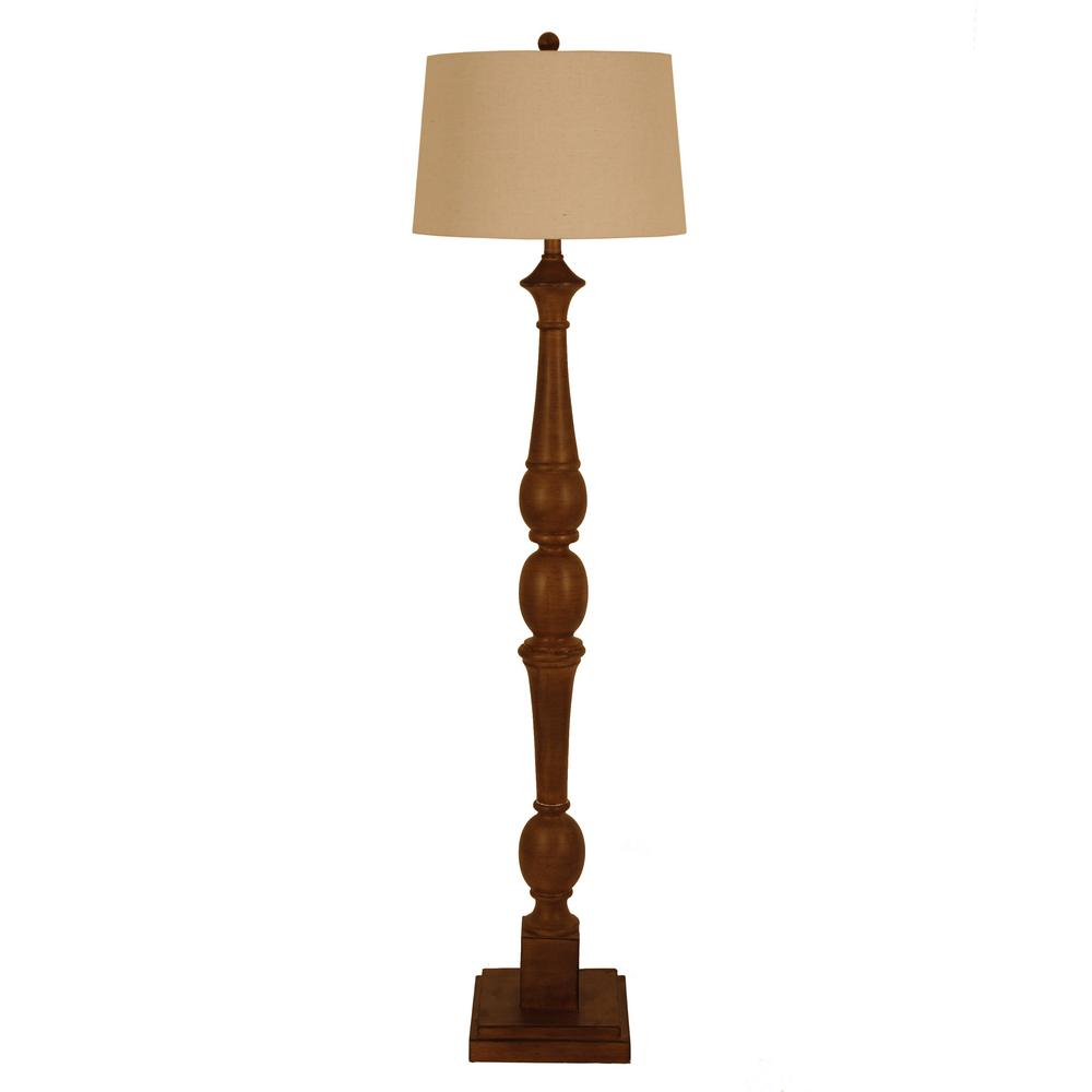 Decor Therapy Crossmill 6125 In Bronze Floor Lamp With Linen Shade with regard to measurements 1000 X 1000