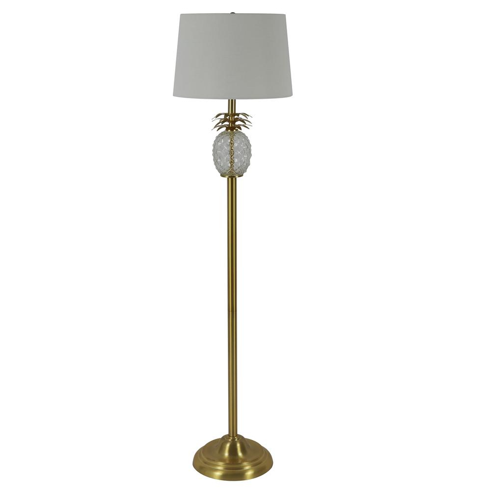 Decor Therapy Dalila 59 In Pineapple Font Brass Floor Lamp With Shade with regard to proportions 1000 X 1000