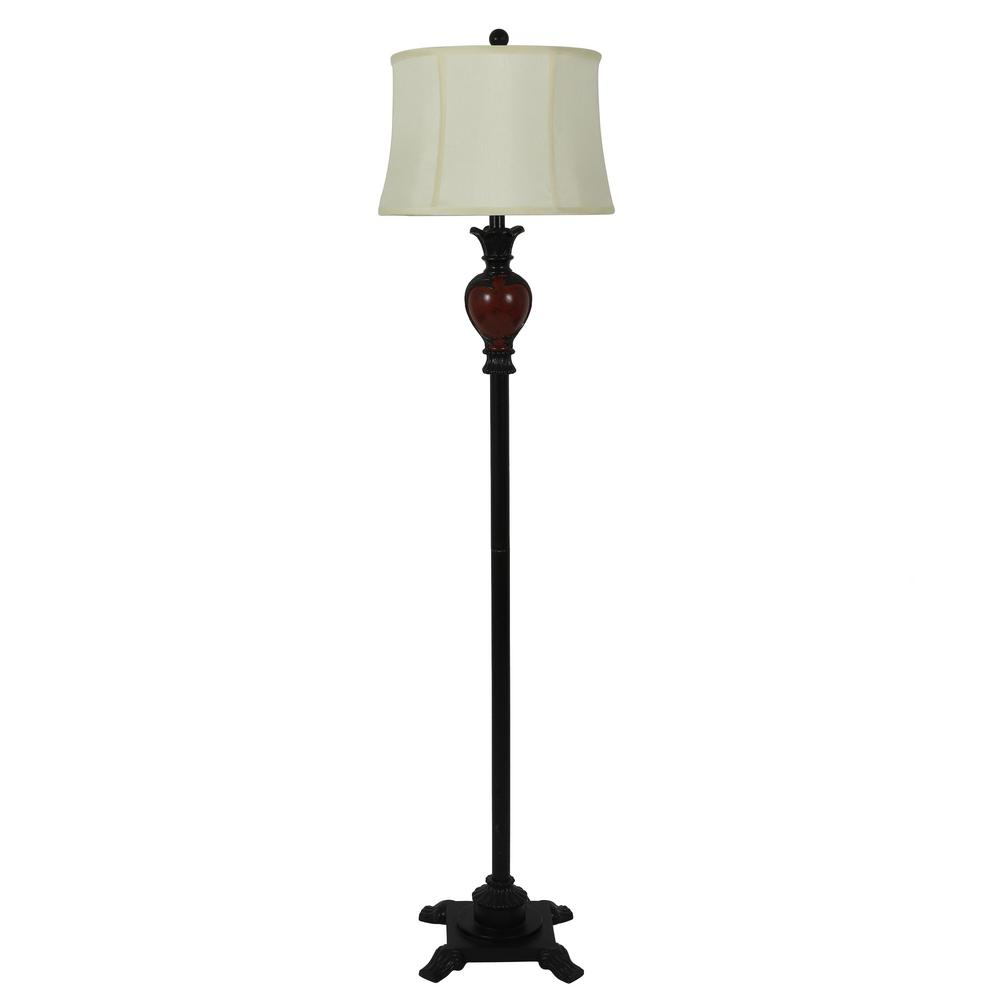 Decor Therapy Louise 16 In Bronze Traditional Carved Floor Lamp With Shade regarding measurements 1000 X 1000