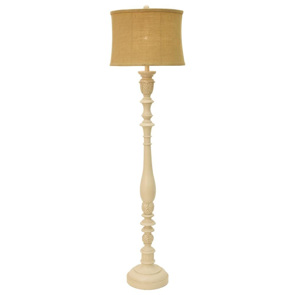 Decor Therapy Nadia 625 In Distressed Cream Floor Lamp within sizing 1000 X 1000