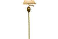 Decor Therapy Wellington 59 In Antique Brass Floor Lamp With Faux Silk Shade inside proportions 1000 X 1000