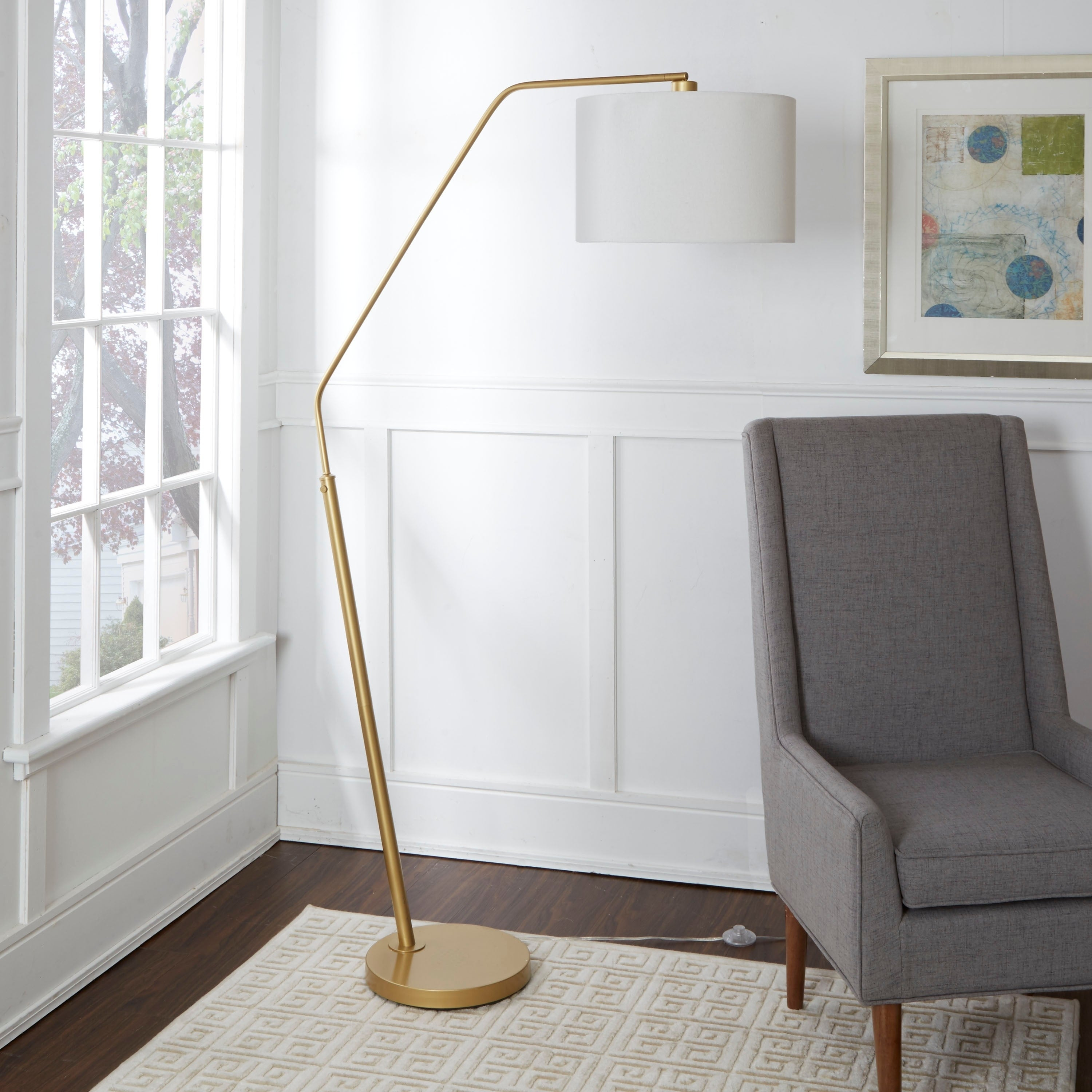 Denton Gold Finish Arched Floor Lamp inside proportions 3000 X 3000
