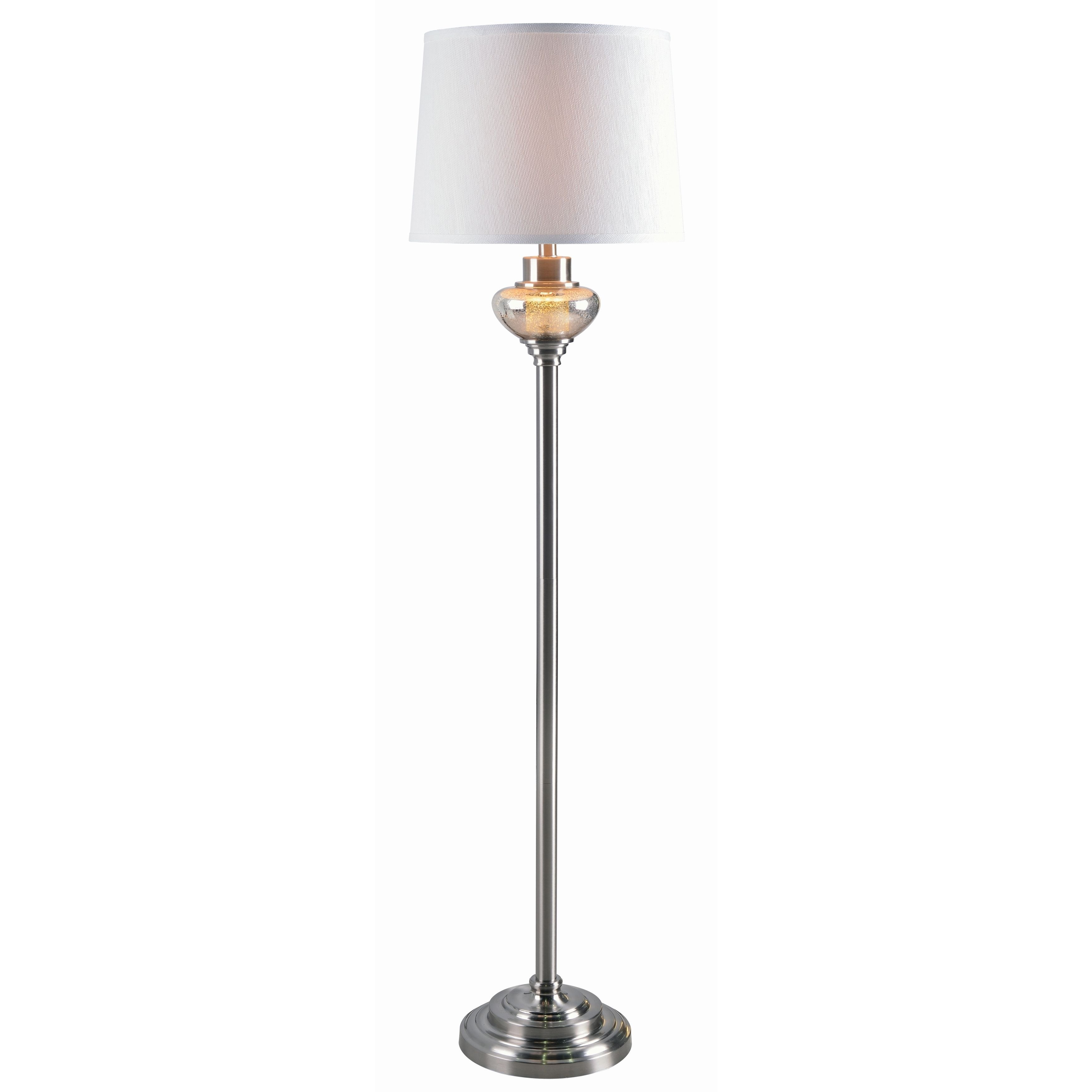 Design Craft Capone Brushed Steel 58 Inch Floor Lamp Capone within proportions 3500 X 3500