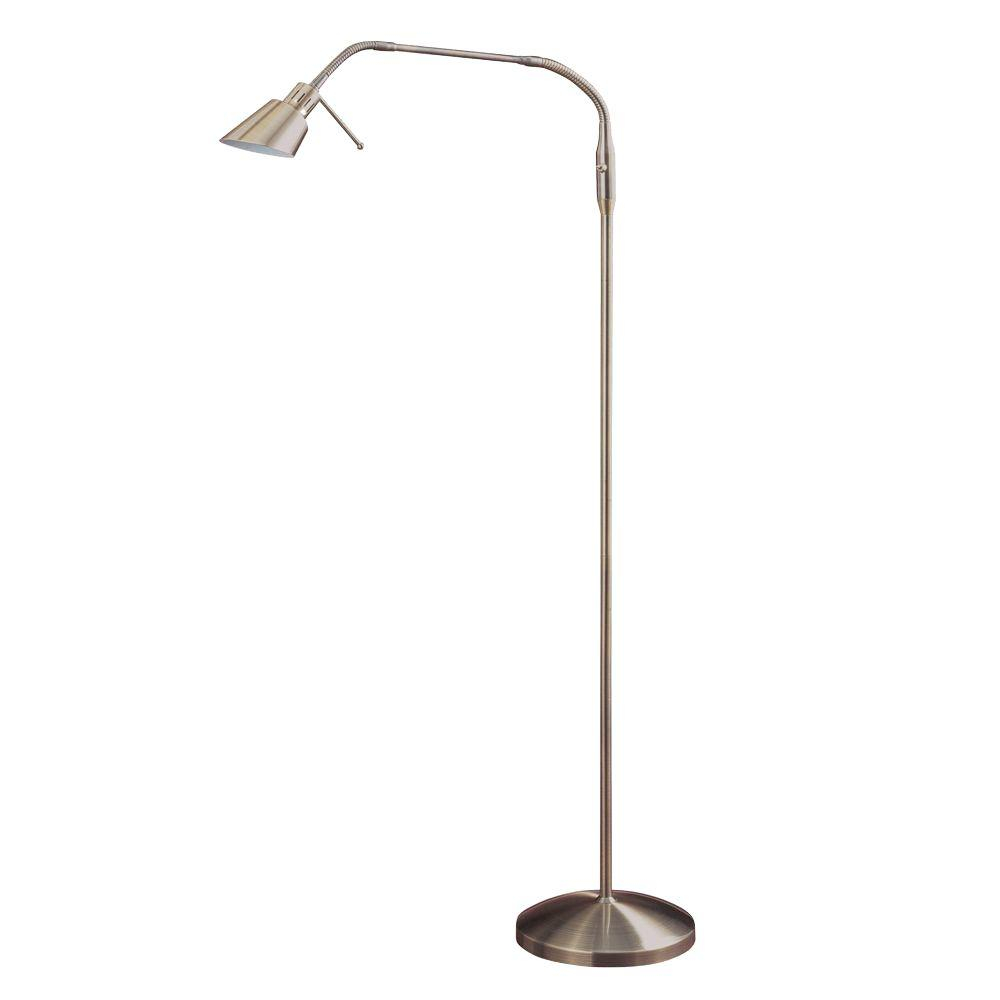 Designers Choice Collection 53 In Antique Brass Halogen Floor Lamp pertaining to sizing 1000 X 1000