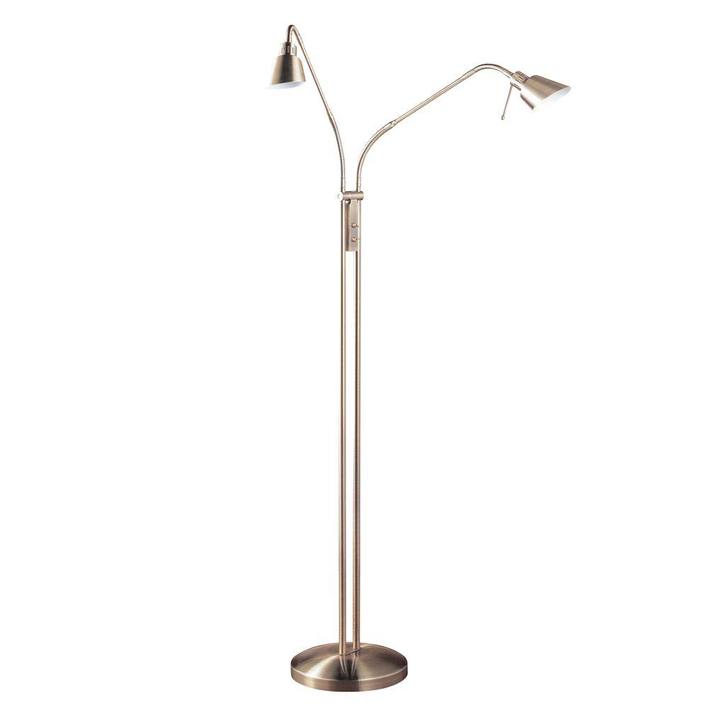 Designers Choice Collection 55 In 2 Light Antique Brass Halogen Floor Lamp with measurements 1000 X 1000