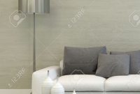 Detail Of Modern Living Room With Metal Floor Lamp White Sofa intended for measurements 860 X 1300