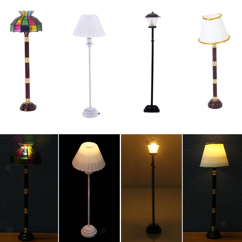 Details About 112 Dollhouse Miniature Furniture Decor Led Floor Lamp Model W Light Cover within measurements 1024 X 1024