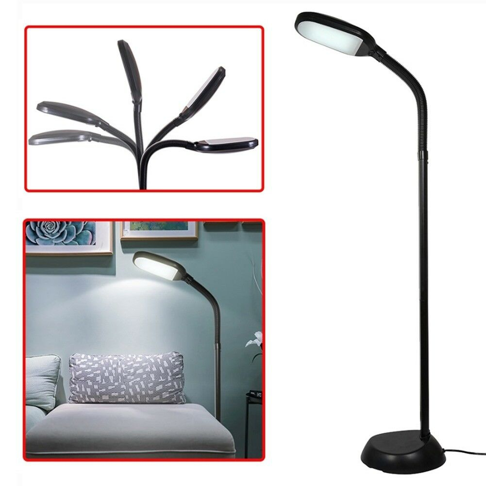Details About 14w Led Floor Lamp Ultra Flexible Gooseneck Adjustable Standing Daylight Black for proportions 1001 X 1001