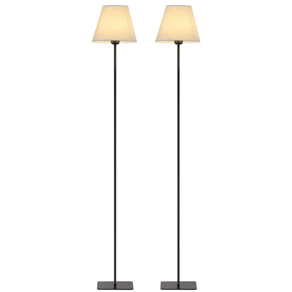 Details About 2 Set Modern Tall Floor Lights With Fabric Shade Reading Standing Light Lamps for proportions 1000 X 1000