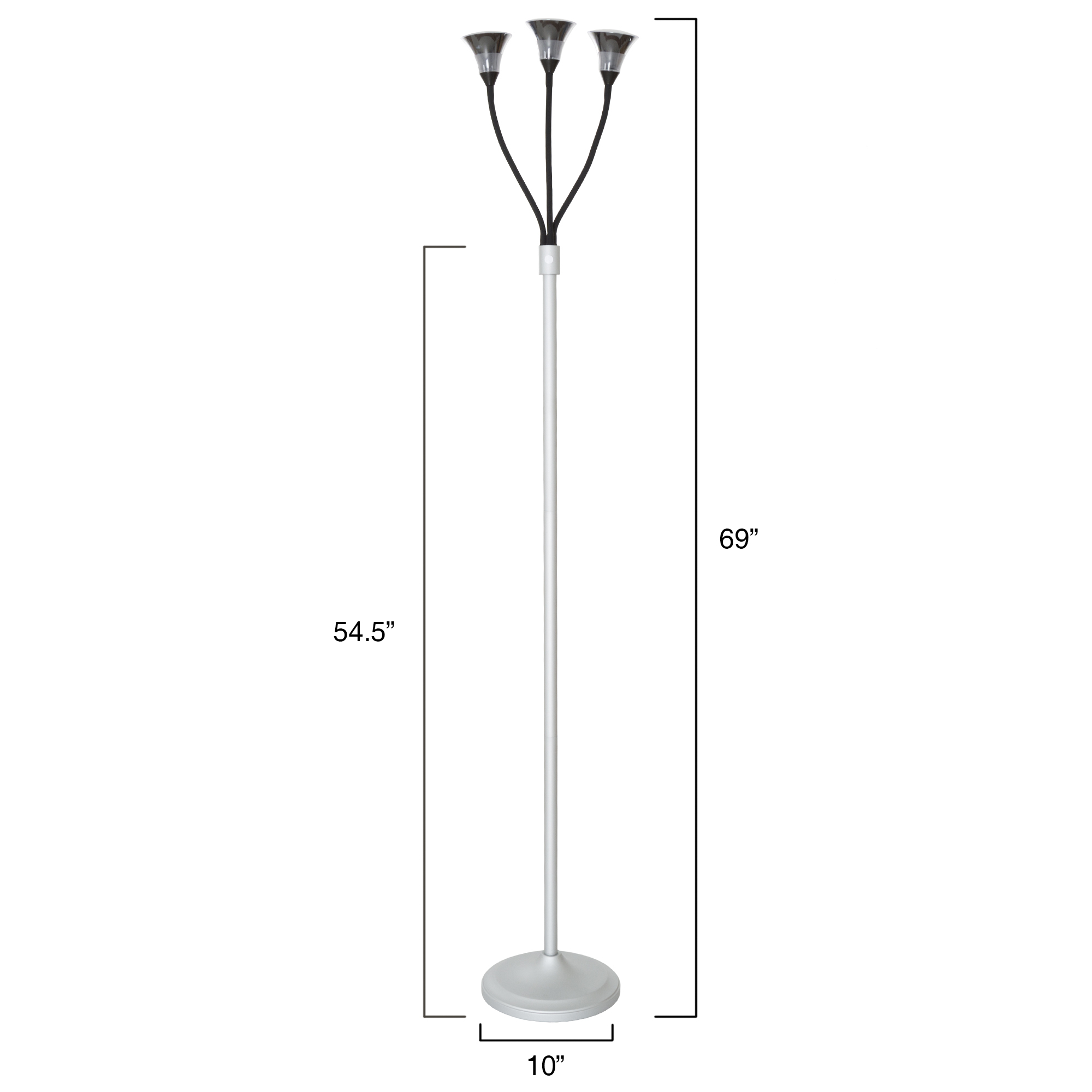 Details About 3 Head Floor Lamp Led Light With Adjustable Arms Touch Switch And Dimmer regarding sizing 2000 X 2000