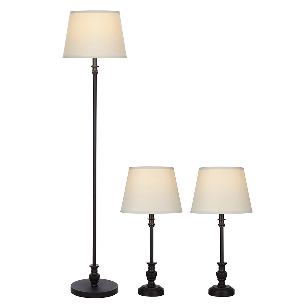 Details About 3 Piece Lamp Shade Set Living Room Bedroom Table Lamps Reading Floor Lighting with proportions 1000 X 1000