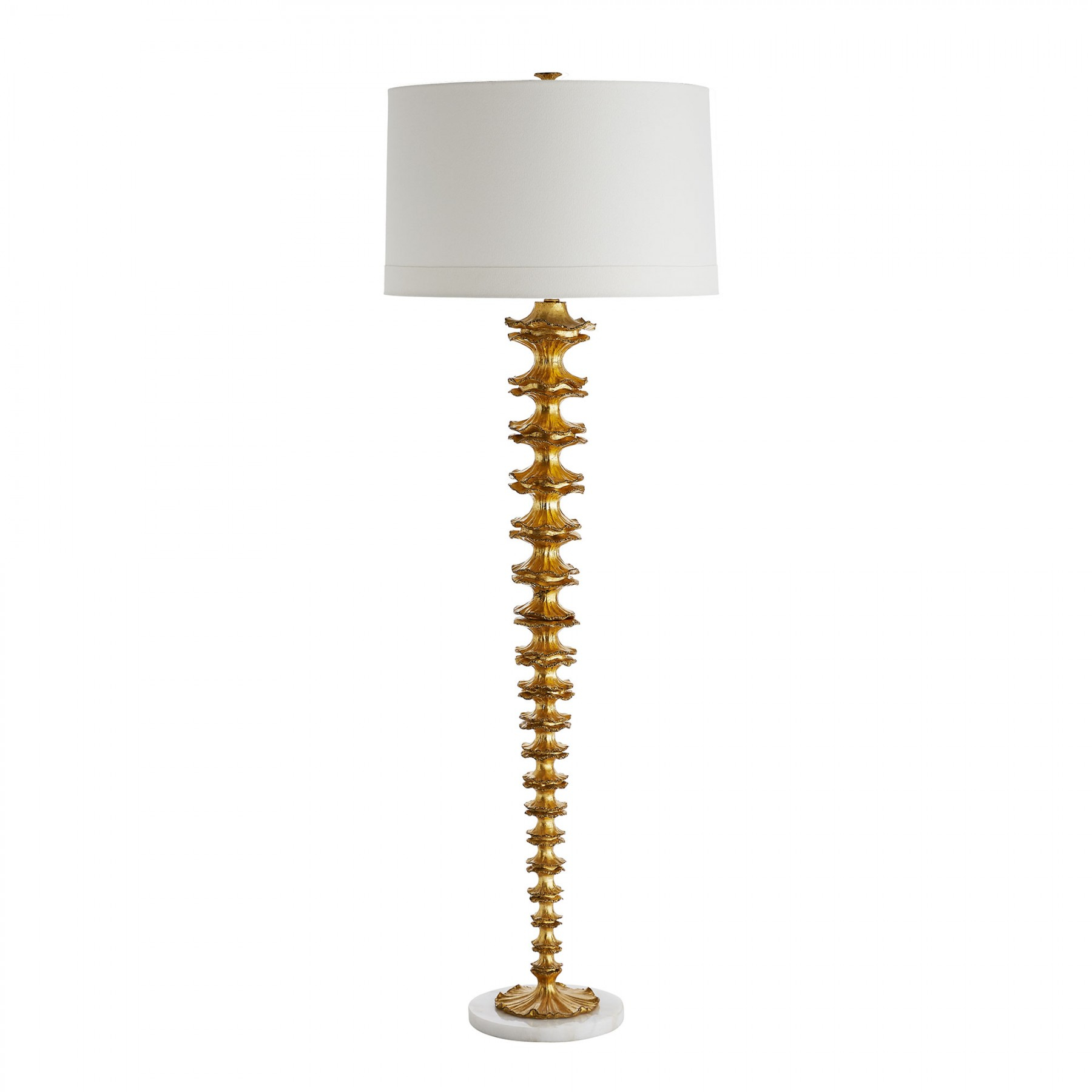 Details About 655 Tall Cilla Floor Lamp Gold Leaf Resin Tapering Disks White Marble Base intended for proportions 1800 X 1800