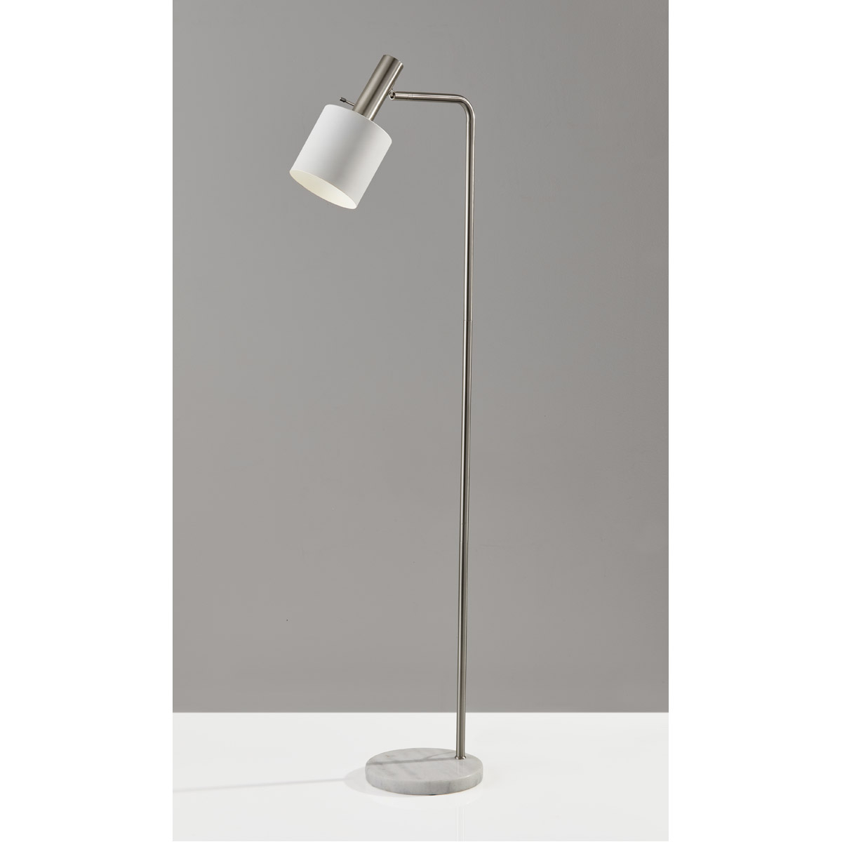 Details About Adesso 3159 02 Emmett Floor Lamp Brushed Steel And White in proportions 1200 X 1200