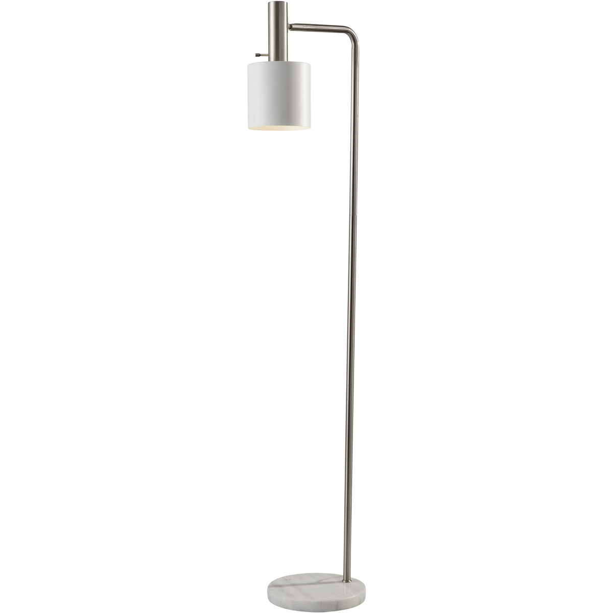 Details About Adesso 3159 02 Emmett Floor Lamp Brushed Steel And White intended for size 1200 X 1200