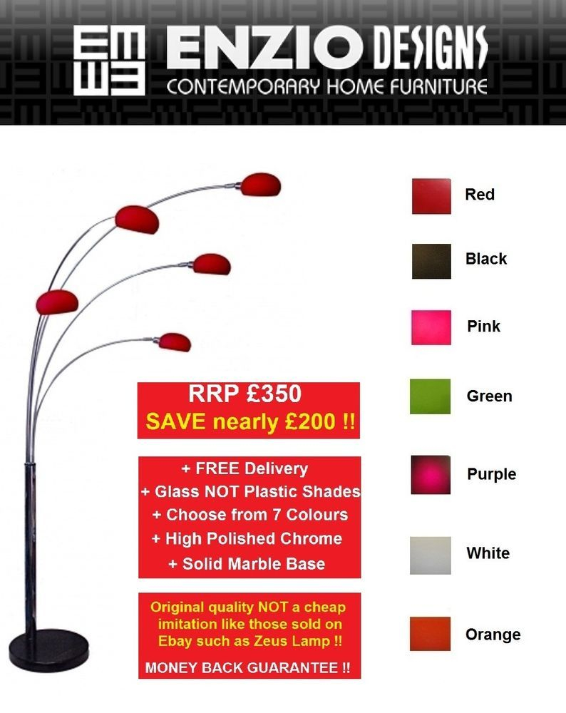 Details About Arc 5 Five Multi Arm Lounge Floor Lamp Glass pertaining to sizing 794 X 1000