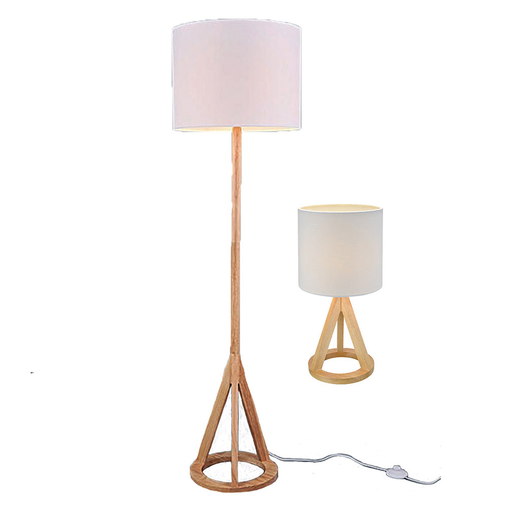 Details About Bishop Natural Wood Base Table Lamp And Matching Floor Lamp Sold Separately inside proportions 1000 X 1015
