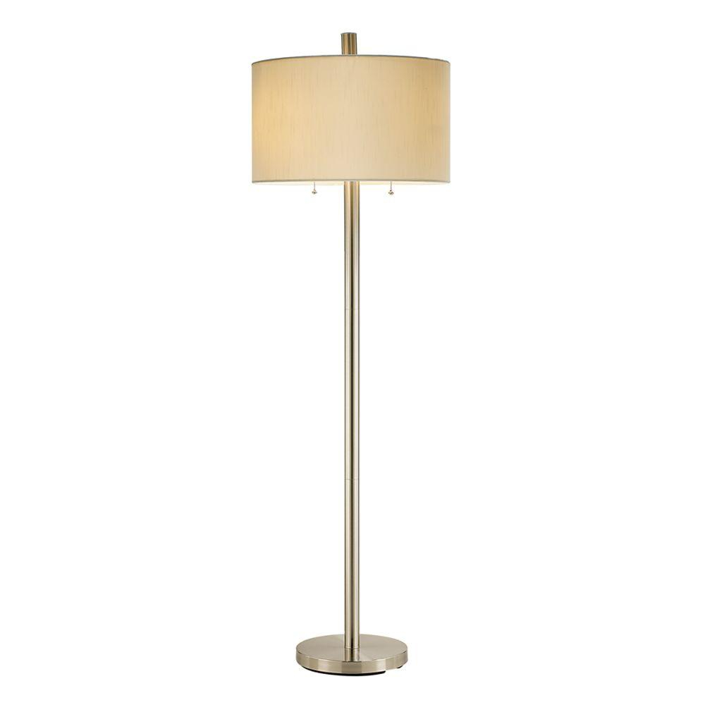 Details About Boulevard 61 In Satin Steel Floor Lamp Drum Round Fabric Shade Pull Chain New for proportions 1000 X 1000