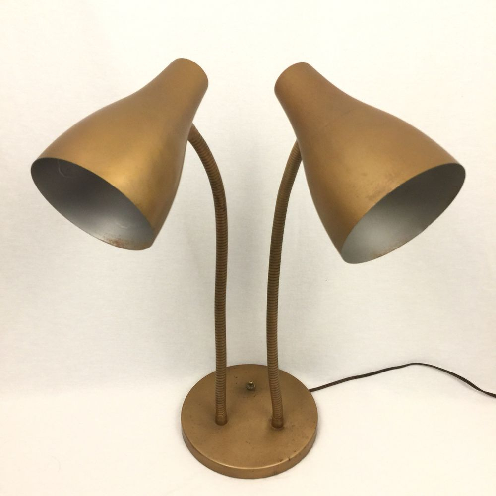 Details About Double Gooseneck Table Lamp Industrial Vintage for dimensions 1000 X 1000