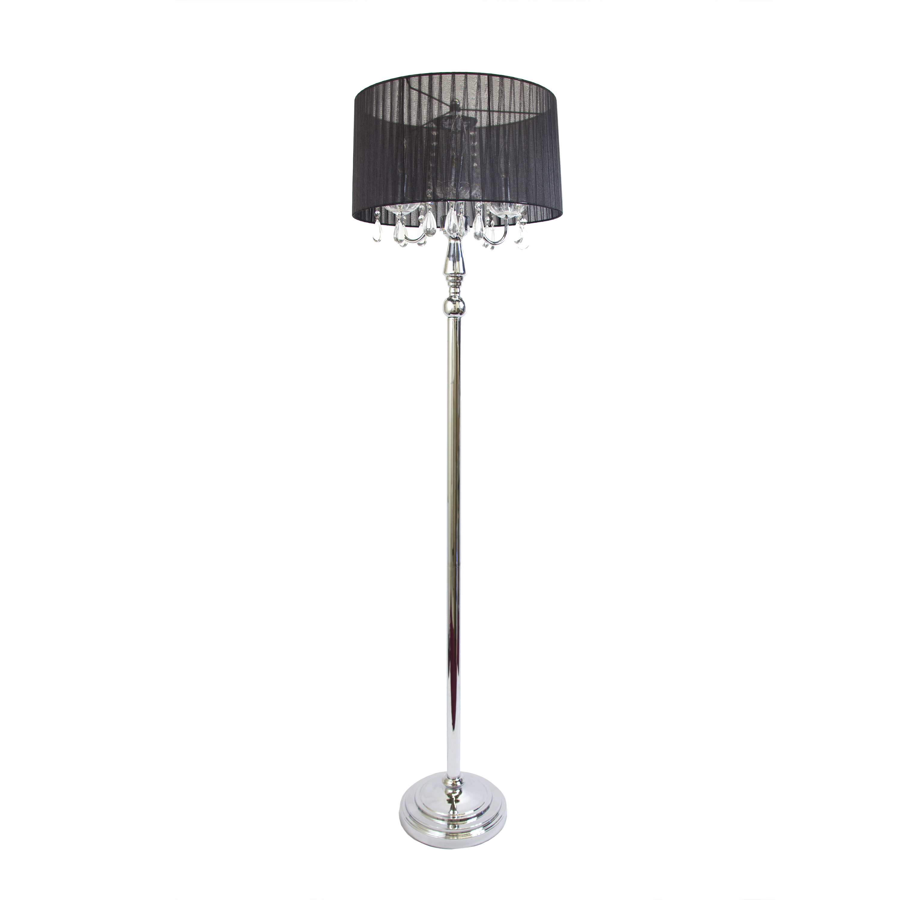 Details About Elegant Designs Trendy Romantic Sheer Shade Floor Lamp With Hanging Crystals in dimensions 3000 X 3000