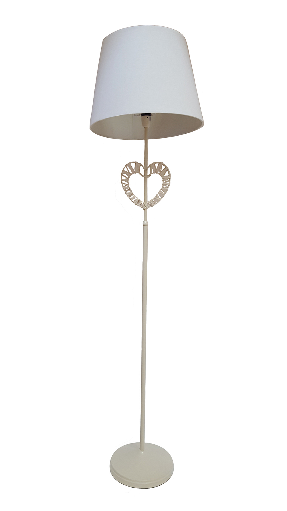 Details About Floor Lamp Pectus Vintage Wicker Heart Metal Stand With Ivory Fabric Shade for measurements 1000 X 1778