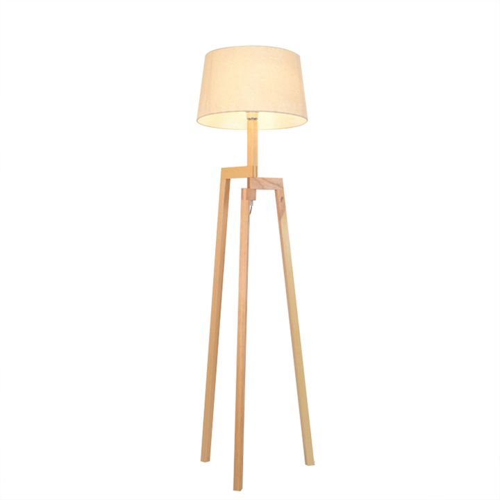 Details About Glf Tripod Floor Lamp Mid Century Modern Style Solid Wood Legs With Fabric Shade with sizing 1000 X 1000