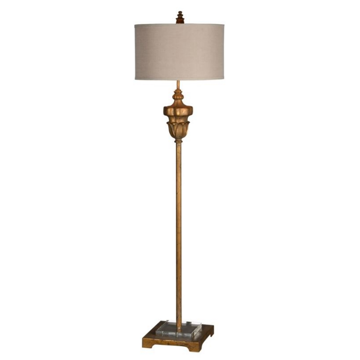 Details About Gold Leaf Floor Lamp With Lucite And Tulip Shape Design Beige Shade Included in sizing 1500 X 1500