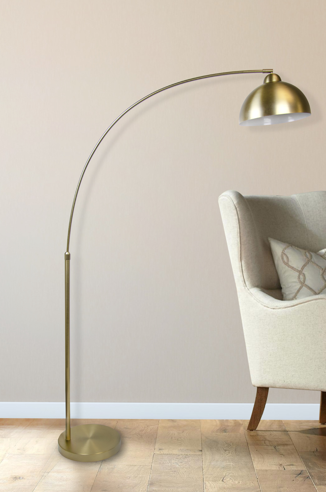 Details About Grandview Gallery 685 Plated Gold Modern Arc Floor Lamp with measurements 1143 X 1724