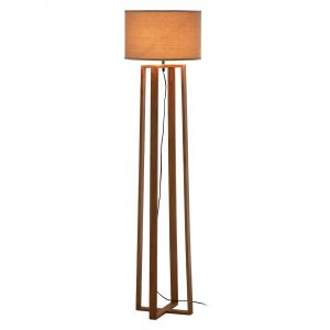 Details About Lea Wooden Floor Standard Standing Lamp Brown Fabric Shade with regard to measurements 1280 X 1280