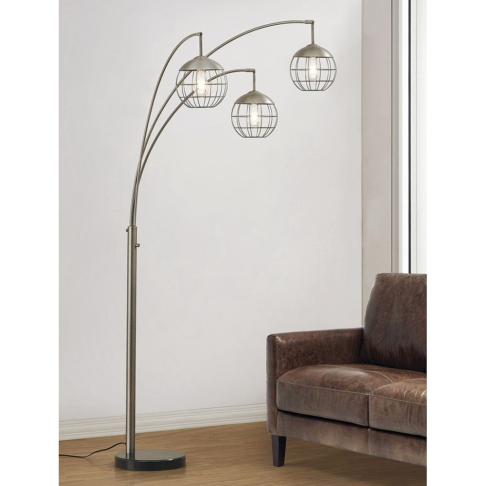 Details About Longshore Tides Leon Metro 84 Tree Floor Lamp Brushed Metalblack throughout proportions 1000 X 1000