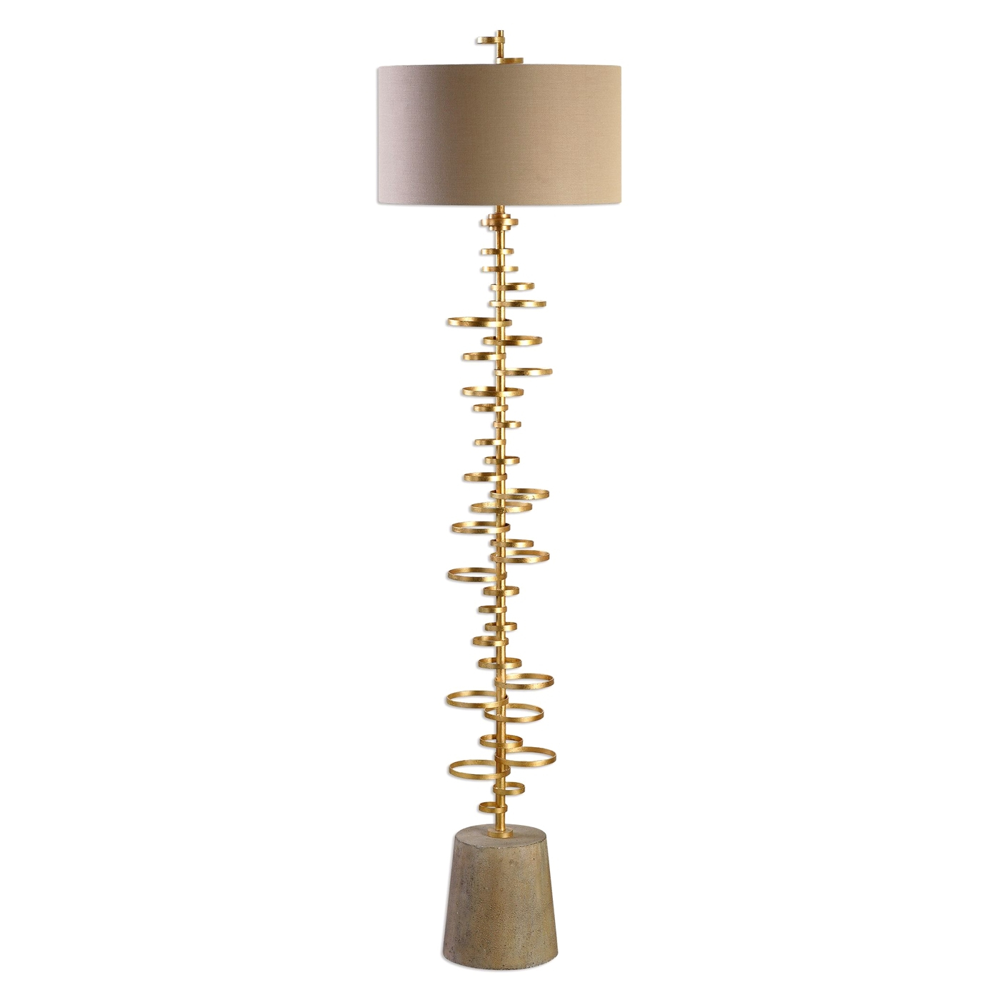 Details About Lostine Modern Artsy Gold Floor Lamp With Metal Rings Accent And Concrete Foot inside measurements 1400 X 1400