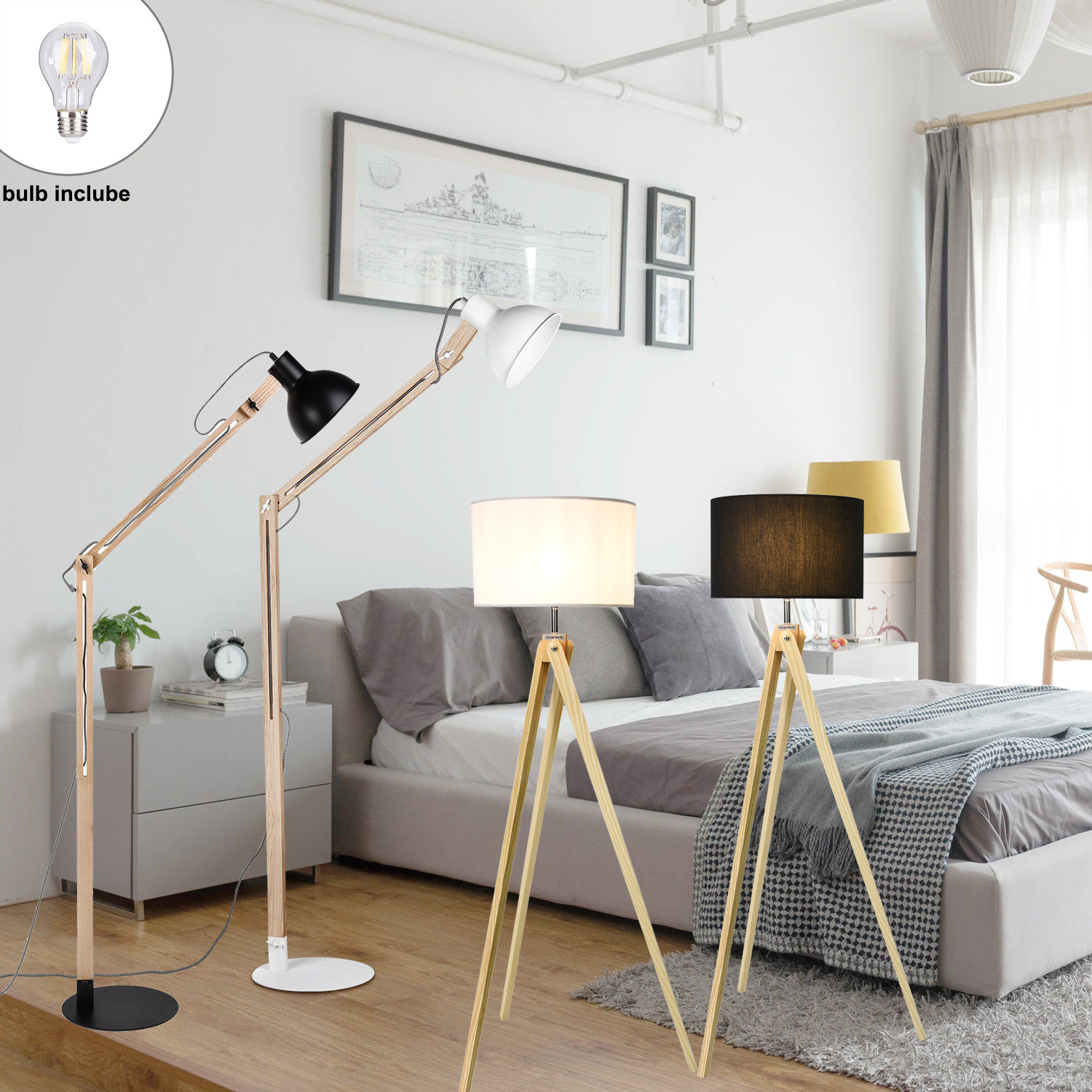 Details About Modern Floor Lamp Creative Wood Folding Sofa Bad Living Room Folding Lighting Us pertaining to size 1500 X 1500