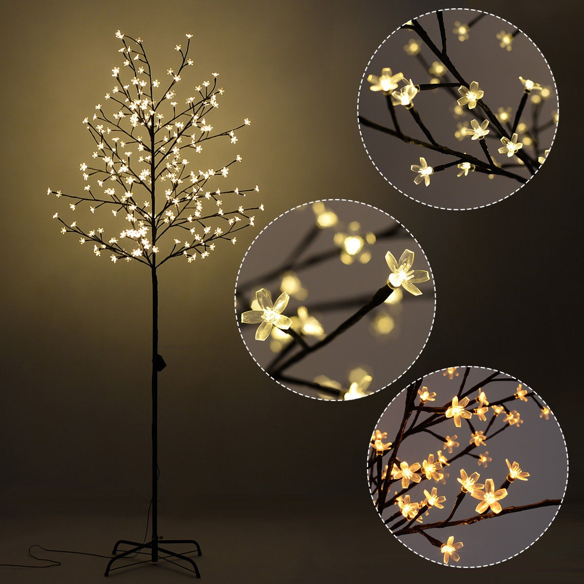 Details About New Christmas Cherry Blossom Led Tree Light Floor Lamp Holiday Decor Warm White in dimensions 1200 X 1200