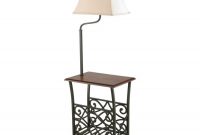 Details About Oak End Table With Build In 54 Floor Lamp inside size 900 X 900