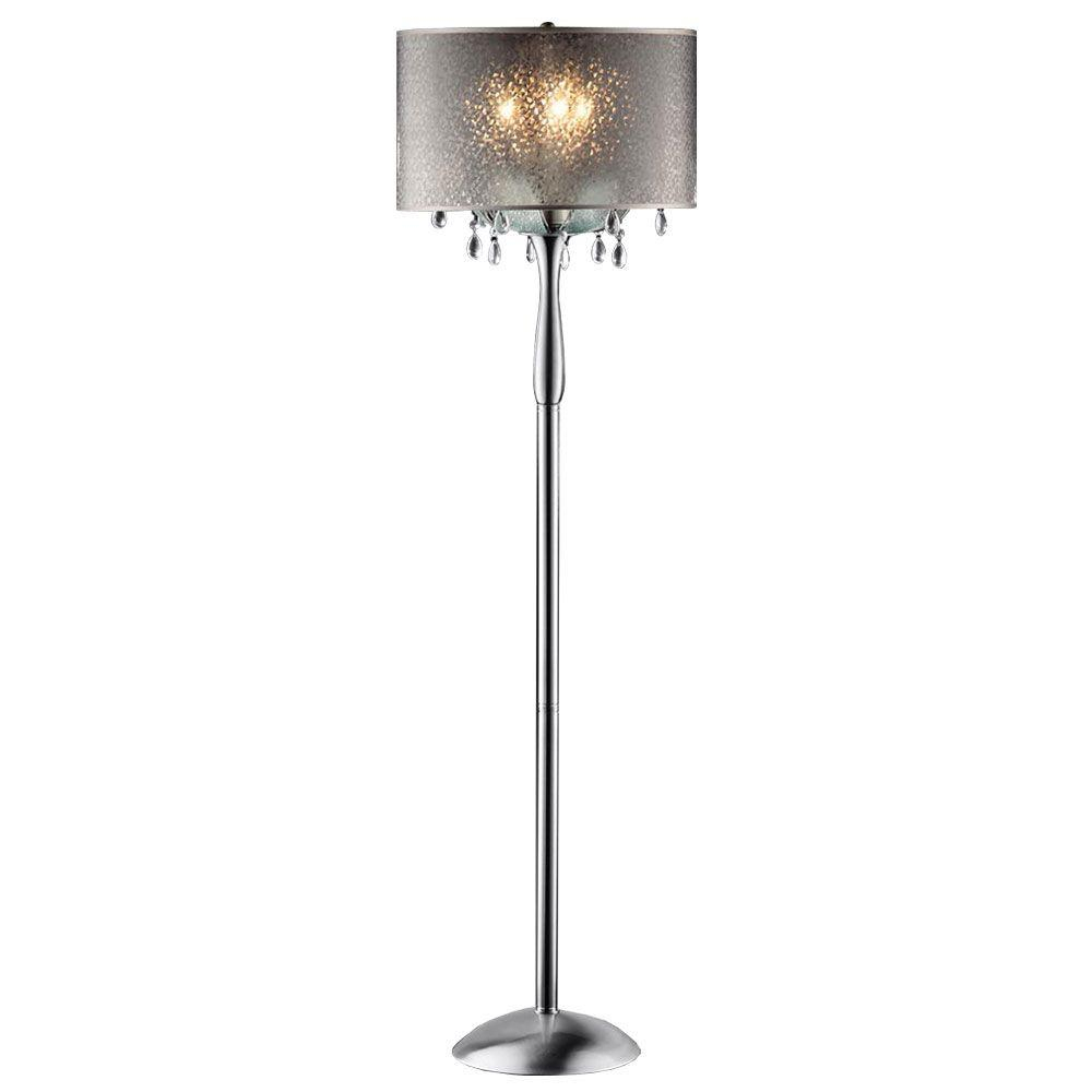 Details About Ok Lighting 61 In Silver Petal Crystal Floor Lamp with regard to sizing 1000 X 1000