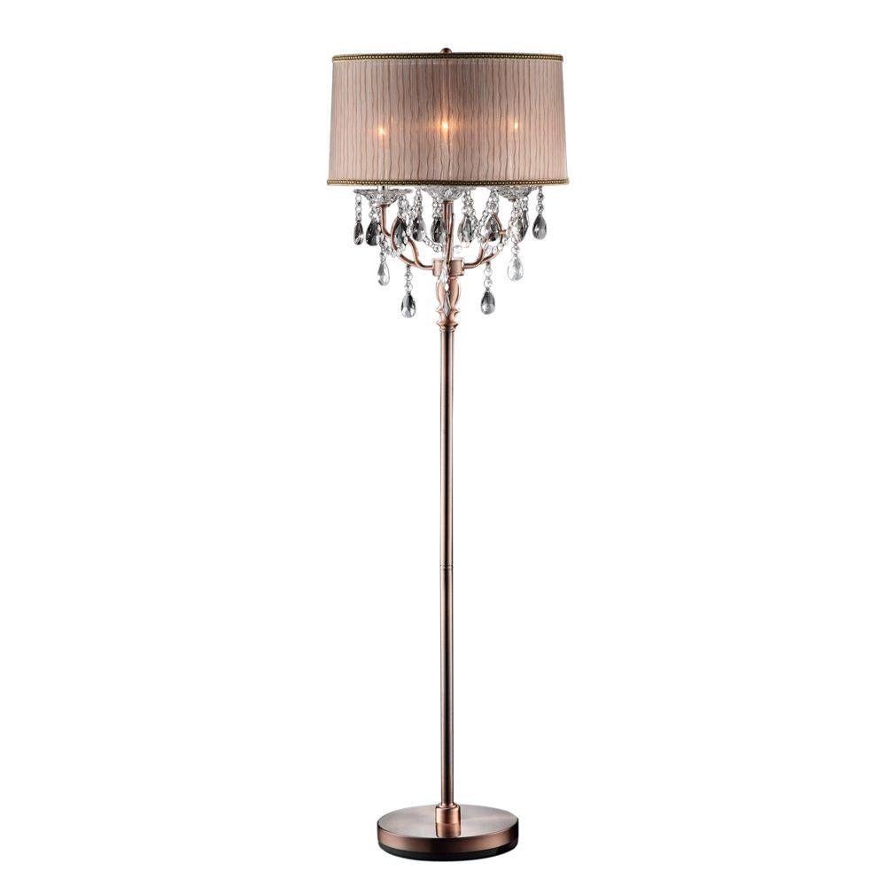 Details About Ok Lighting Crystal Floor Lamp 62 In Plug In Foot Step Switch Metal Antique regarding sizing 1000 X 1000