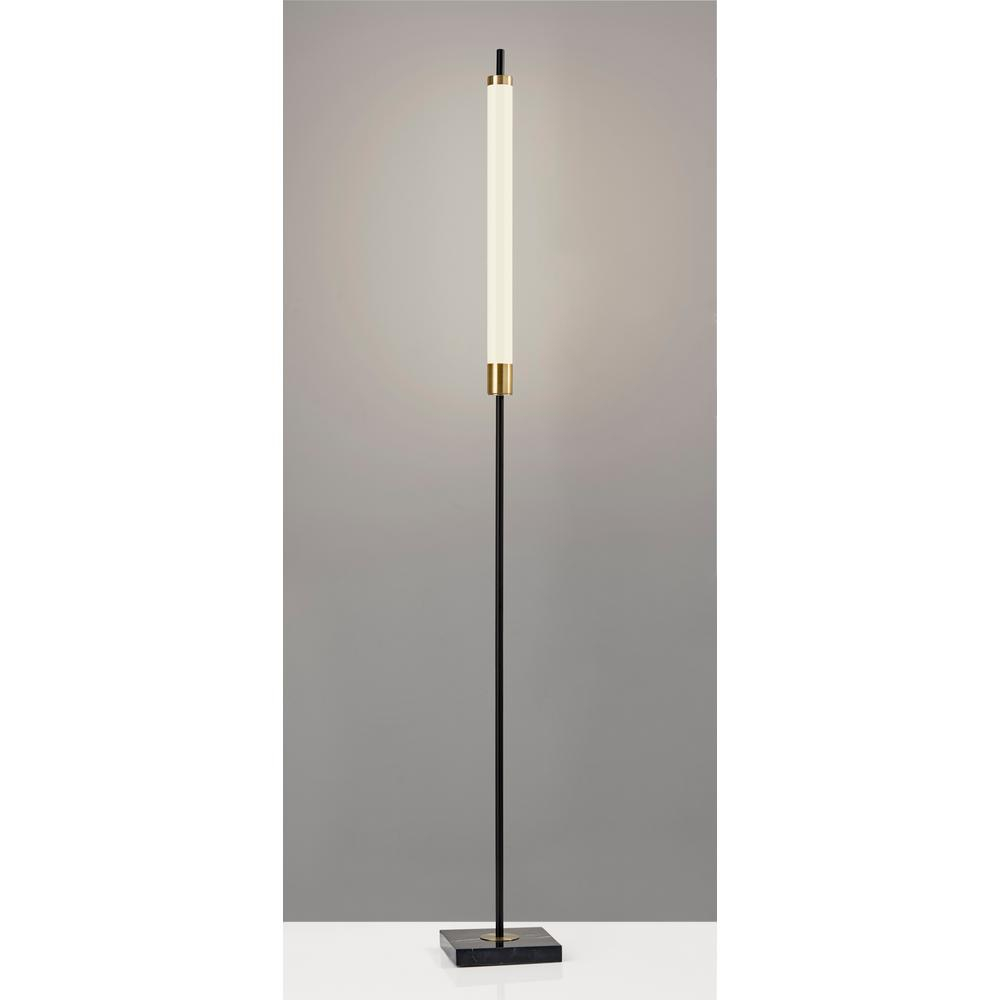 Details About Piper 72 In Integrated Led Black Floor Lamp 12 Watt Brass Finish Marble Base for measurements 1000 X 1000