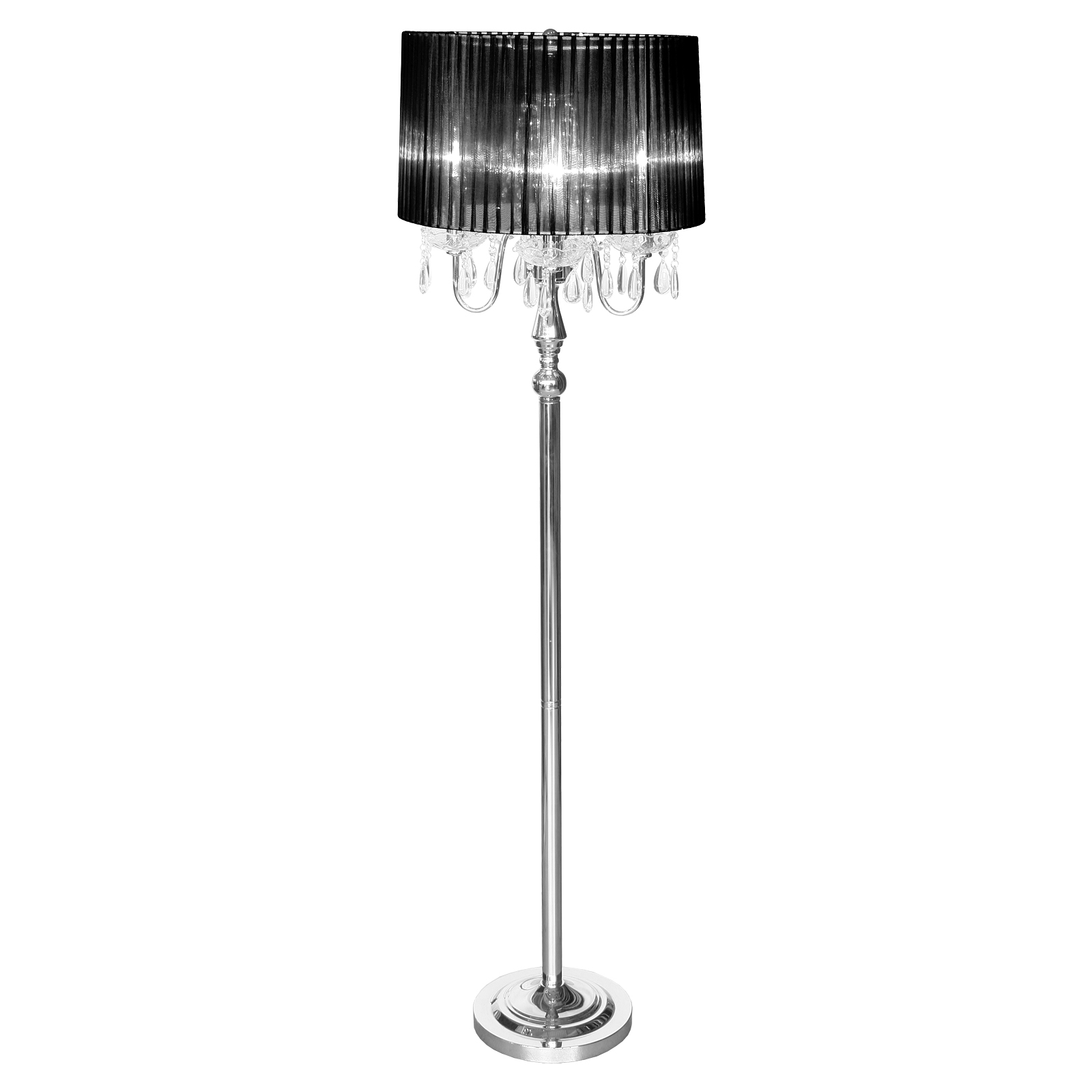 Details About Pretty Black Beaumont Four Light Floor Lamp Chandelier Crystals Standard Light pertaining to proportions 1600 X 1600