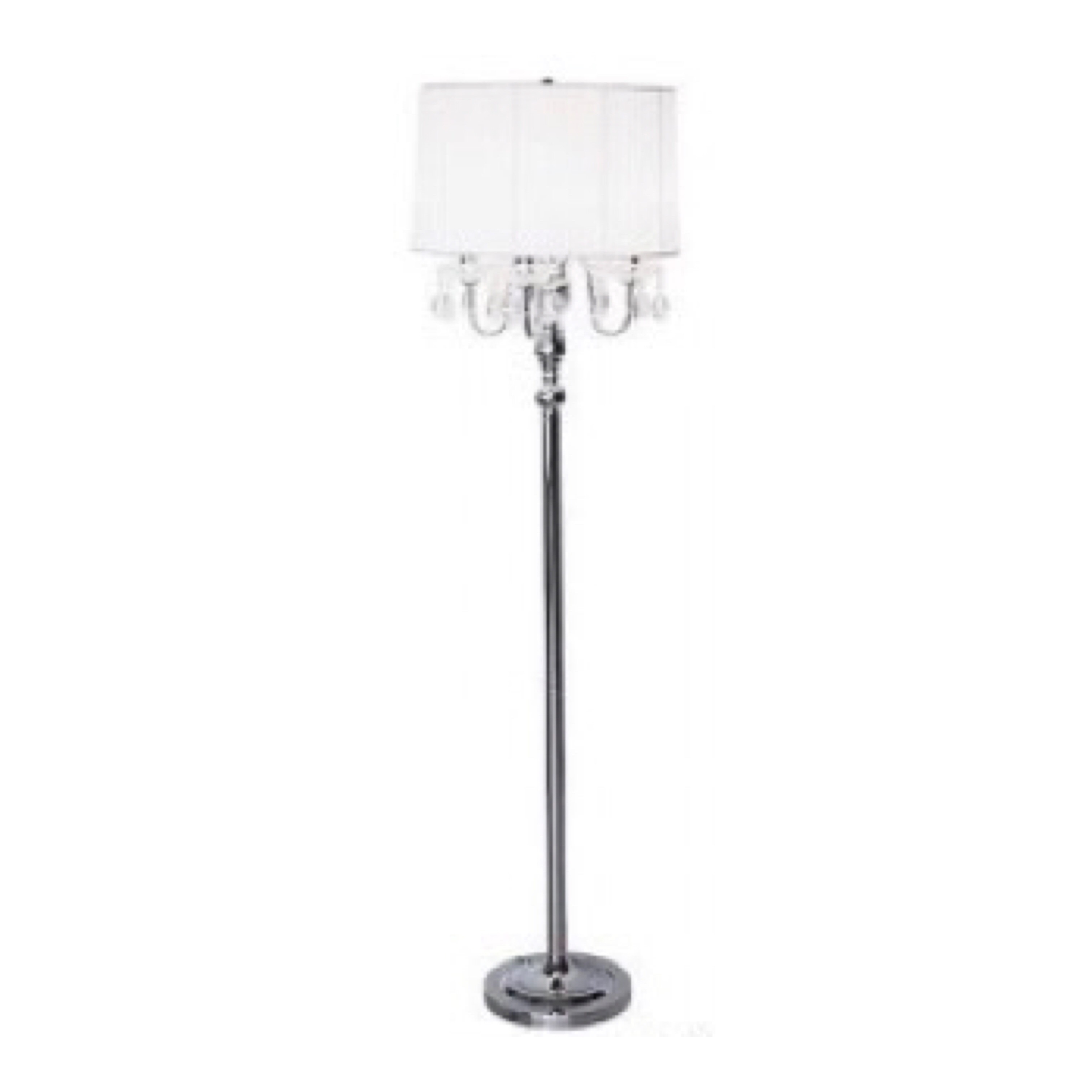 Details About Pretty Chandelier White Silver Chrome Crystal Beaumont Floor Lamp Lighting throughout proportions 3024 X 3024