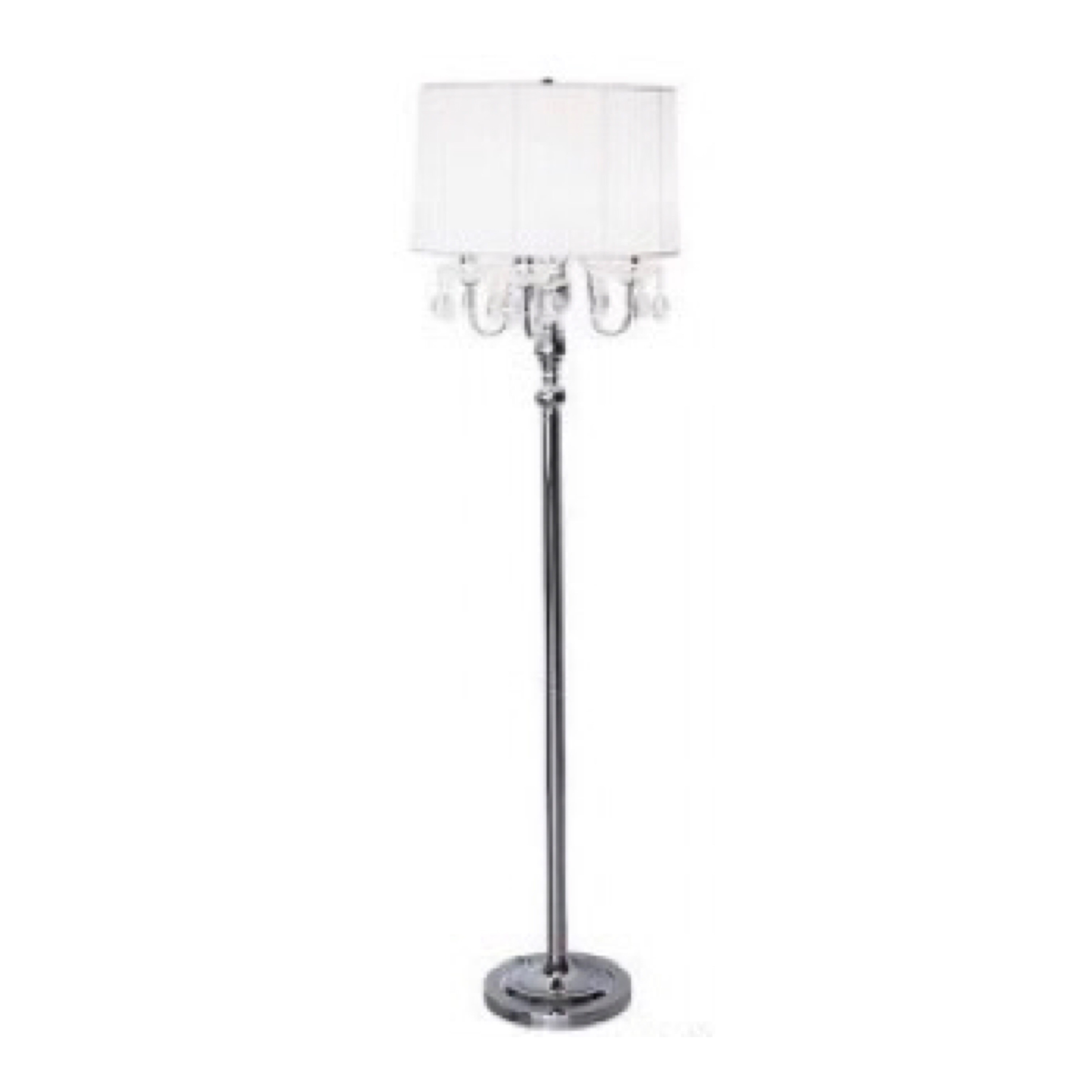 Details About Pretty Chandelier White Silver Chrome Crystal Beaumont Floor Lamp Lighting within sizing 3024 X 3024