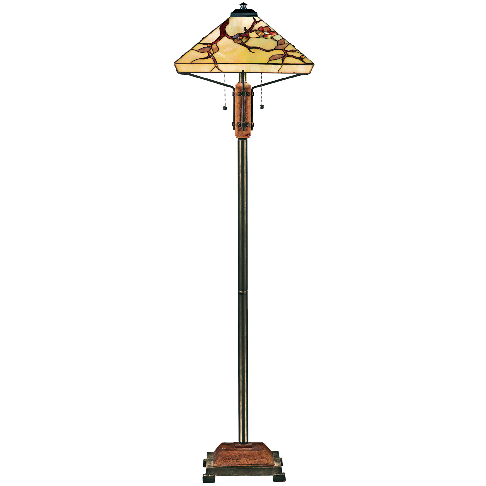 Details About Quoizel Tf9404 Tiffany 2 Light 60 Tall Floor Lamp Brass inside proportions 2000 X 2000