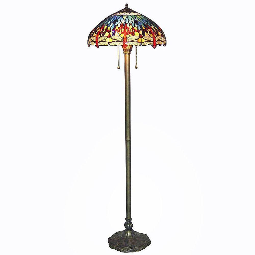 Details About Tiffany Blue Dragonfly 60 Floor Lamp Bronze 18 Shade Handcrafted Stained Glass inside sizing 1000 X 1000