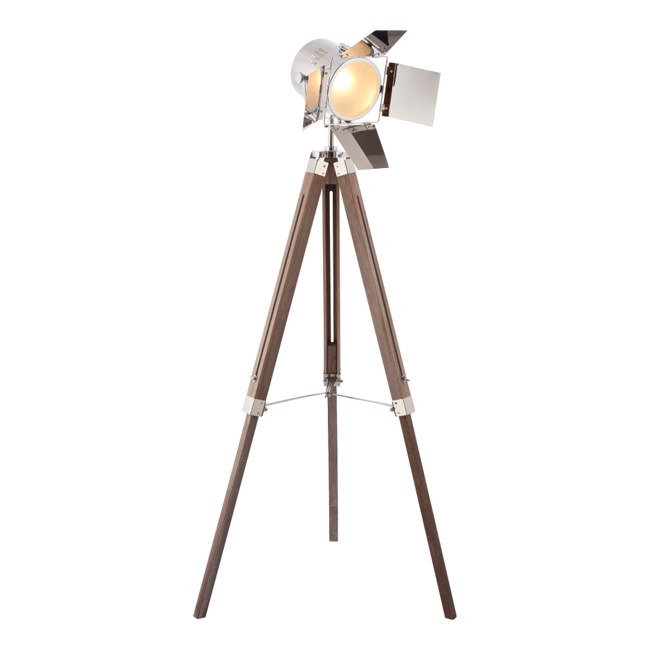 Details About Tripod Floor Lamp Film Studio Design Wood With Chrome Plate Detail Foot Switch pertaining to size 960 X 960