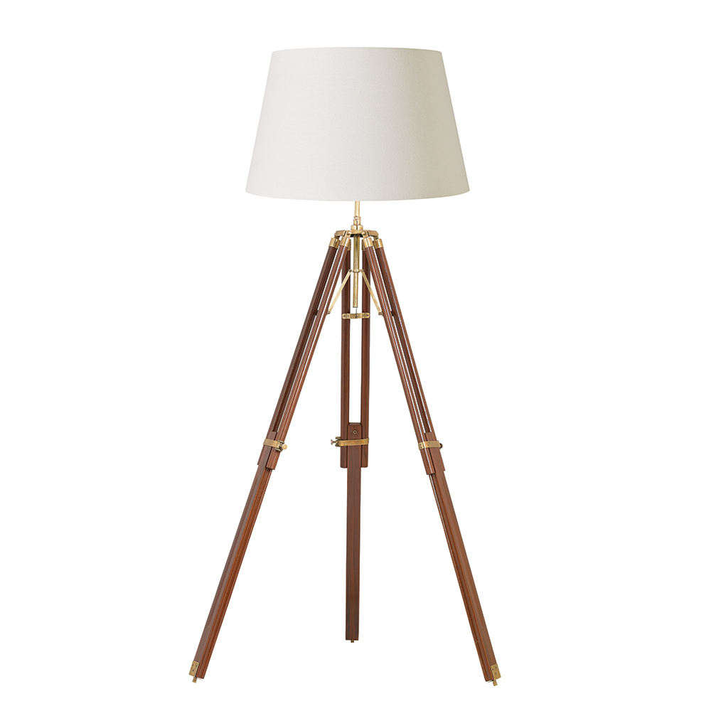 Details About Tripod Floor Lamp Stunning Mango Wood And Brass Finish Foot Switch Folding Legs pertaining to sizing 1000 X 1000